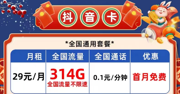 有哪些性價(jià)比高的電信流量卡？電信抖音卡29元314G|長期校園卡、風(fēng)雨卡29元100G